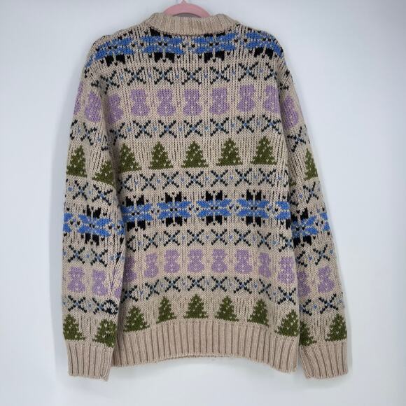 NN07 Stein Holiday Crewneck Sweater Ecru Multi Size Medium - Picture 4 of 6